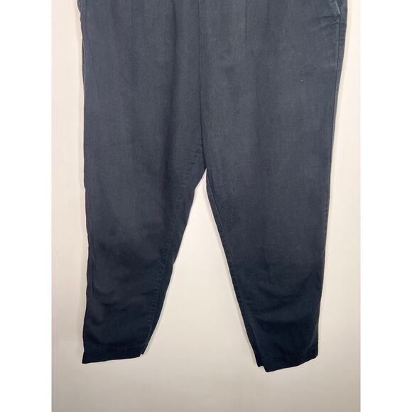 COS Relaxed Fit Cotton/Linen Blend Drawstring Black Pants Women's Size 10 - Picture 4 of 8